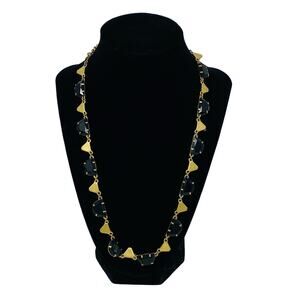 Madewell Woman's Black Gold Triangle Necklace Fashion Jewelry 21"